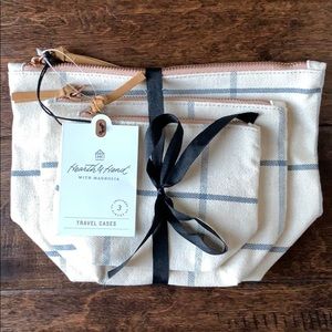 NWT Hearth & Hand Three-Piece Canvas Travel Cases